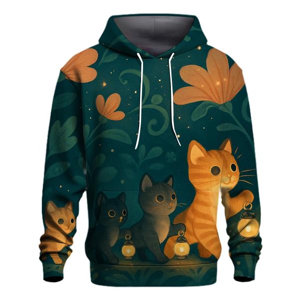 Lantern Garden Cat Parade embroidered hoodies