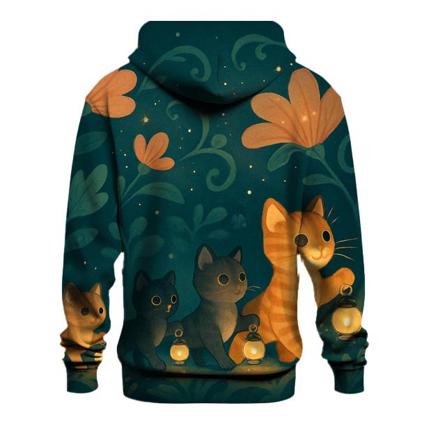 Lantern Garden Cat Parade embroidered hoodies
