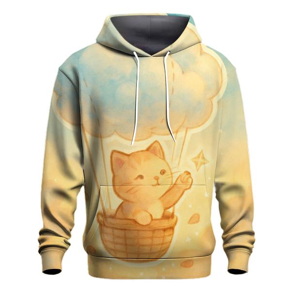 Sunrise Balloon Basket Kitten zip-up hoodies