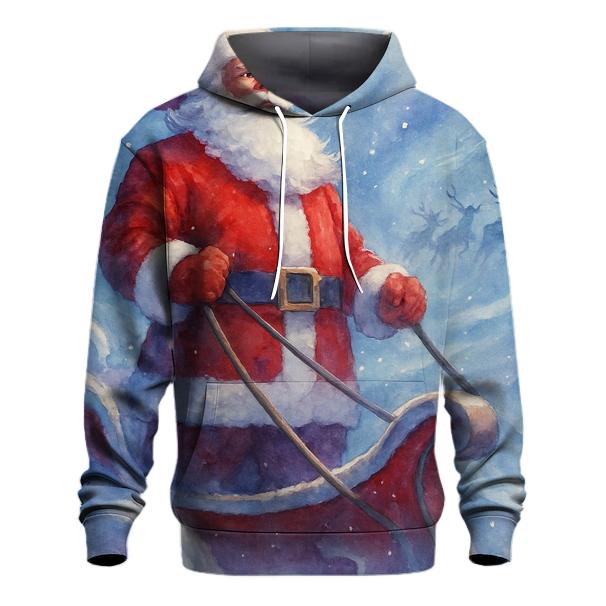 Watercolor Blizzard Sleigh Guardian designer hoodies