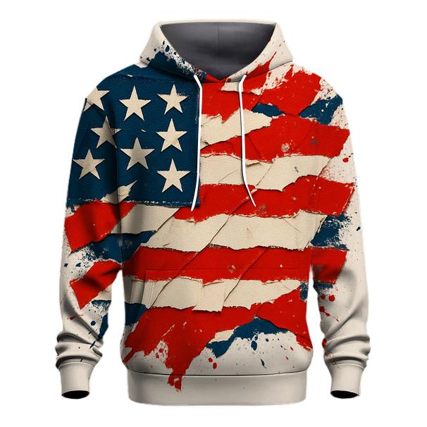 Abstract Patchwork Patriot Collage lightweight hoodies