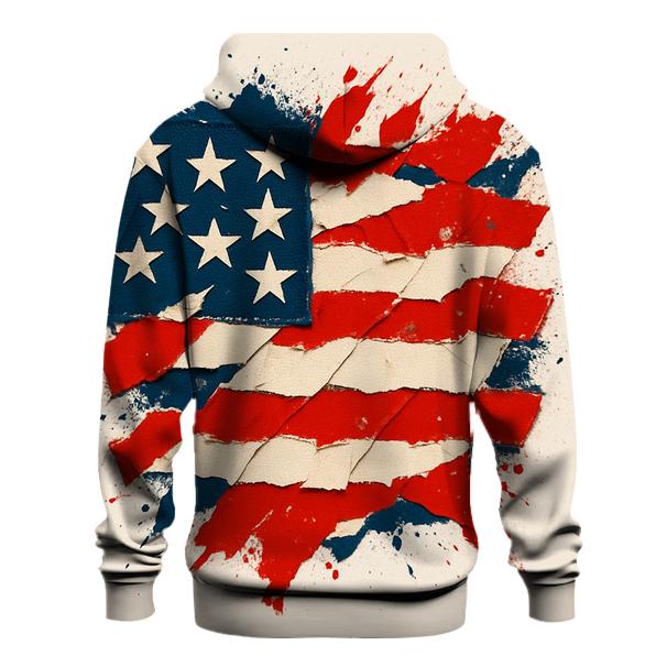 Abstract Patchwork Patriot Collage lightweight hoodies