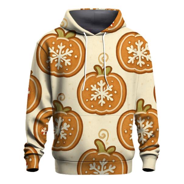 Gingerbread Pumpkin Village Scatter On Cream Background designer hoodies