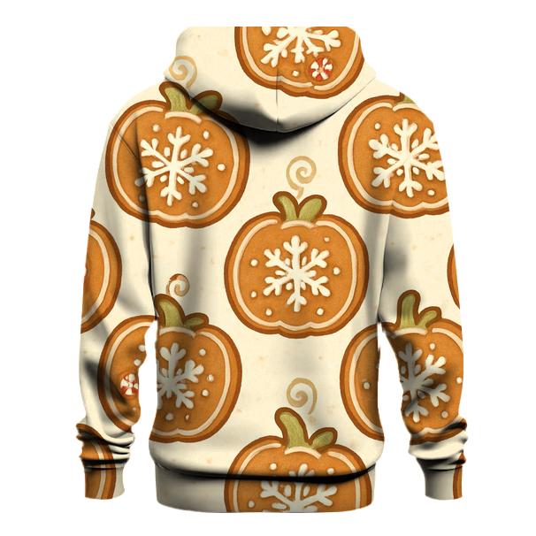 Gingerbread Pumpkin Village Scatter On Cream Background designer hoodies