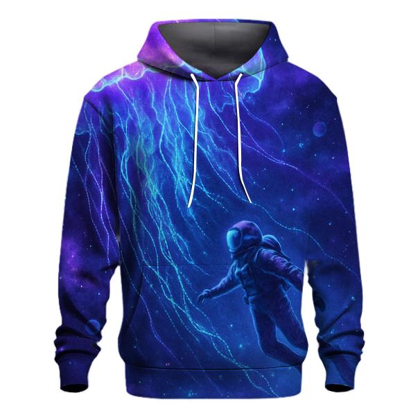 Neon Jellyfish Nebula Drift designer hoodies