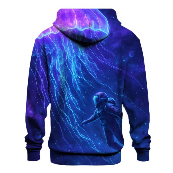 Neon Jellyfish Nebula Drift designer hoodies