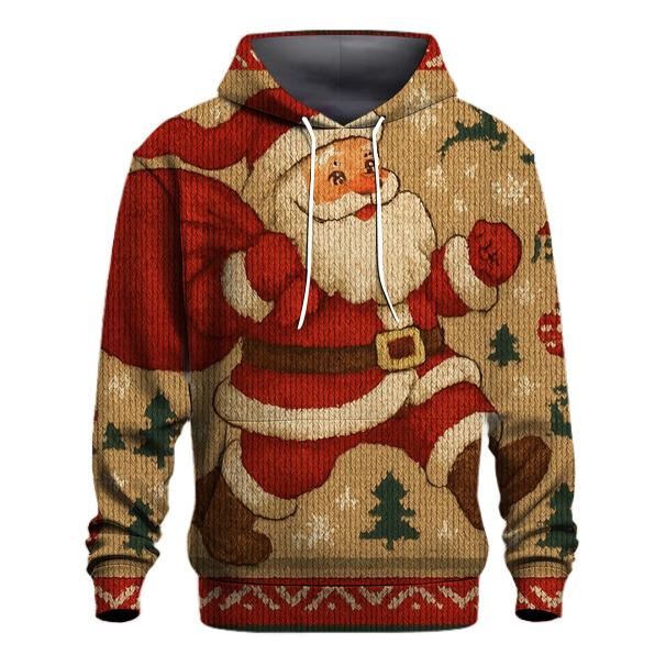Knitted Pattern North Pole Parade Santa graphic hoodies