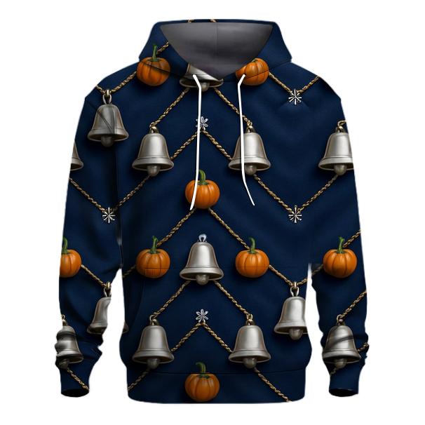 Silver Bell Pumpkin Chevron On Navy Background hoodie styles