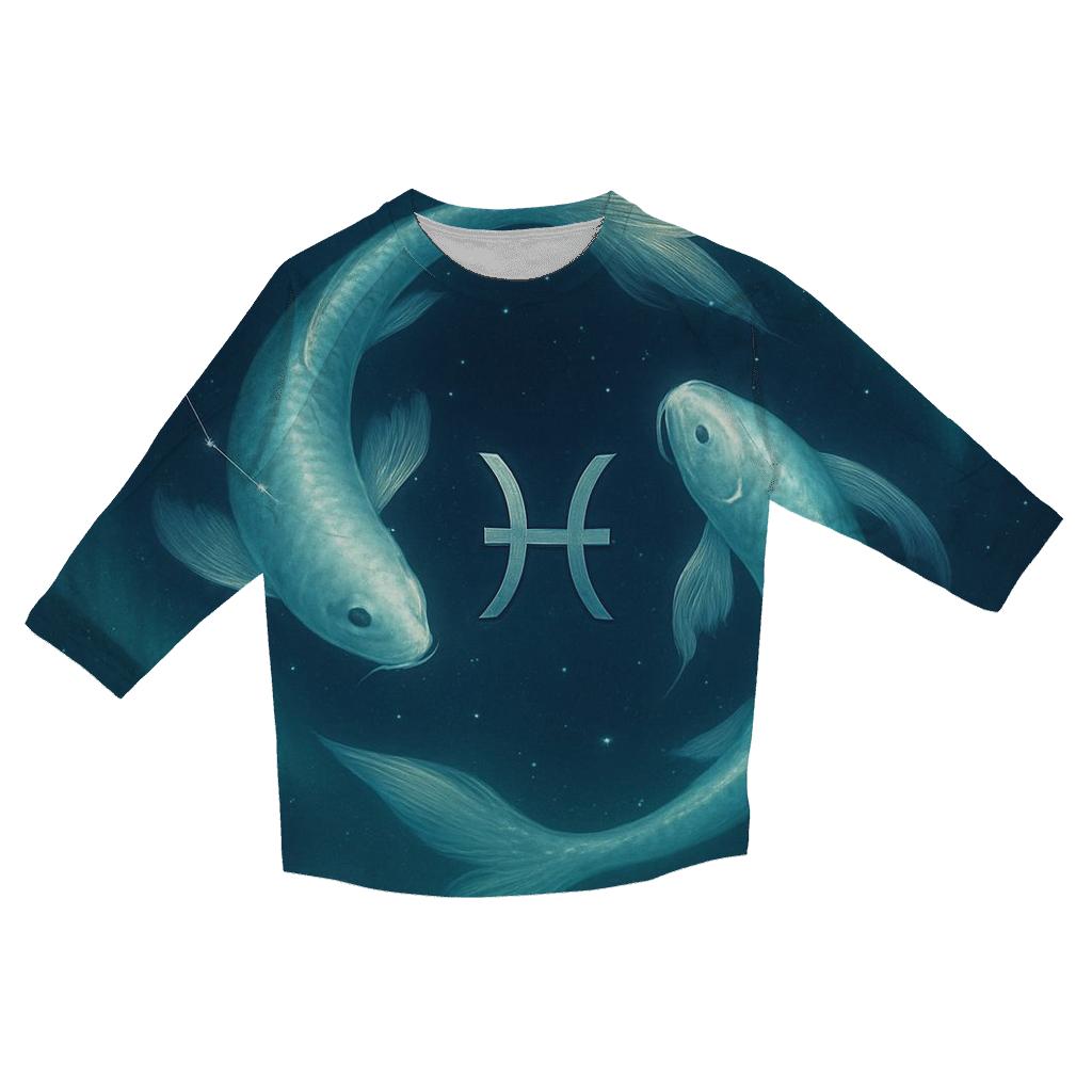Pisces Twin Fish Aurora Drift designer 3/4 sleeve blouses