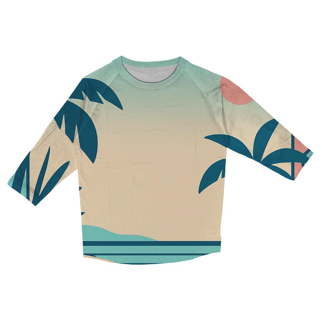 Miami Vice Pastel Wave Border custom 3/4 sleeve shirts