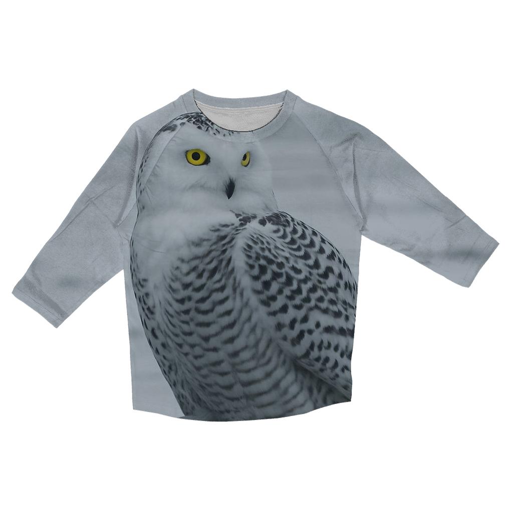 Glacier Edge Sentinel Snowy Owl fashion 3/4 sleeve shirts