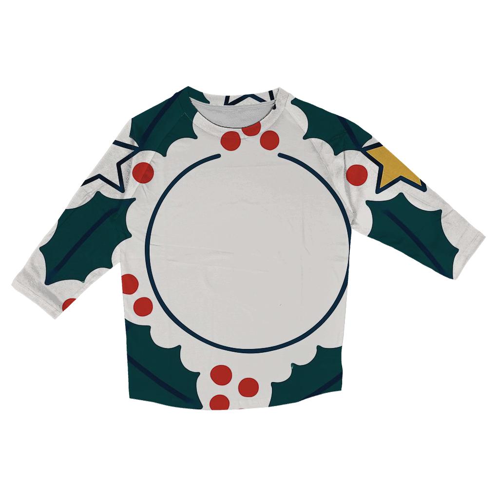 Starry Holly Orbit Wreath casual three quarter sleeve shirts