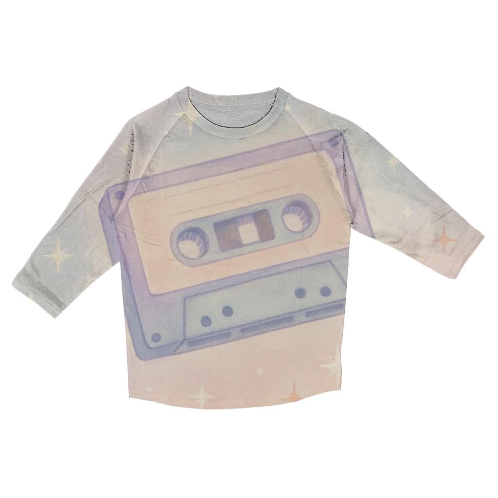 Pastel Cassette Constellation stylish quarter sleeve tops