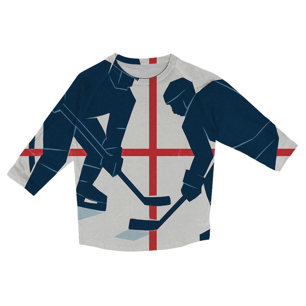 Ice Rink Geometry Faceoff personalized 3/4 sleeve tees