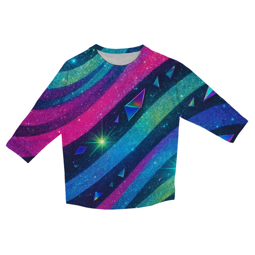 Electric Neon Glitter Arcwaves casual three quarter sleeve shirts