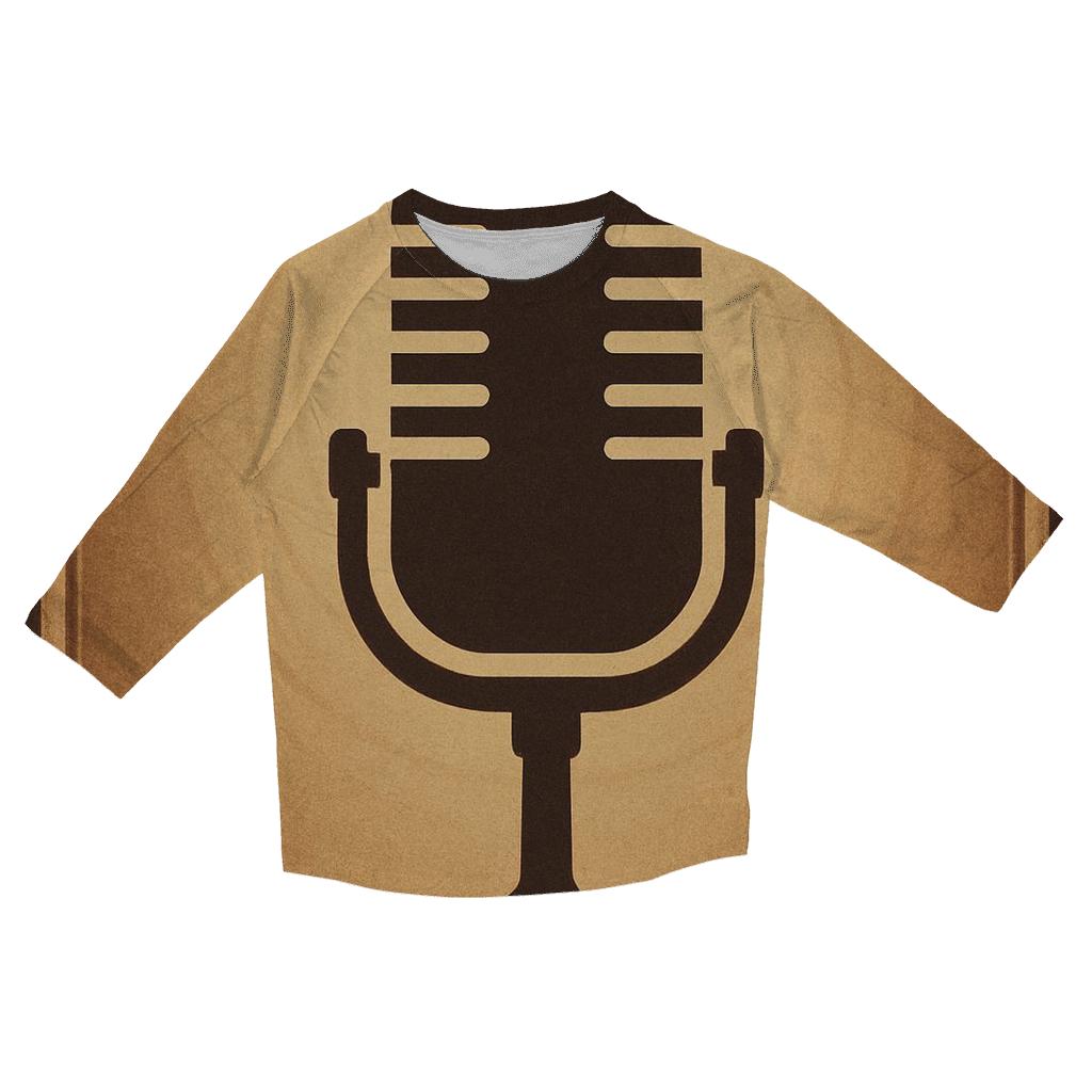 Vintage Sepia Microphone Portrait designer 3/4 sleeve blouses