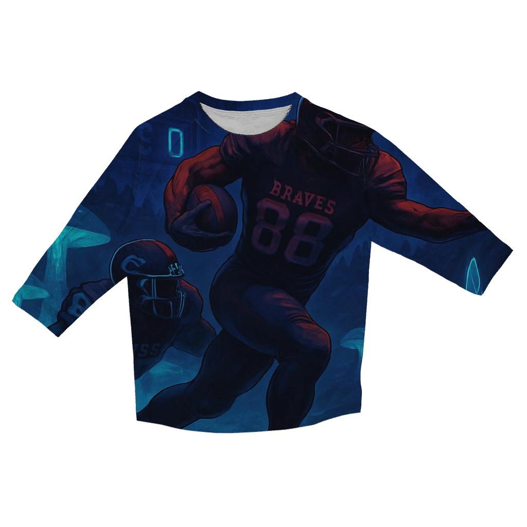 Underground Cavern Field Lit By Bioluminescence printed three quarter sleeve shirts