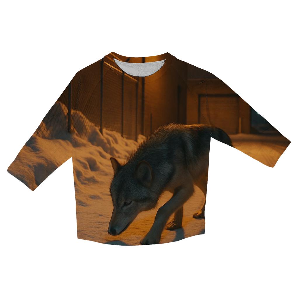 Urban Edge Wolf In A Subzero Alleyway Drift cotton quarter sleeve shirts