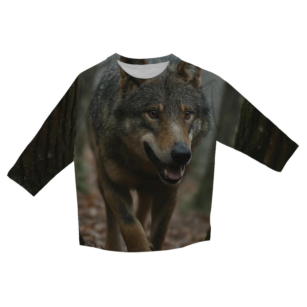 Italian Apennine Wolf In Chestnut Grove Rain casual three quarter sleeve shirts