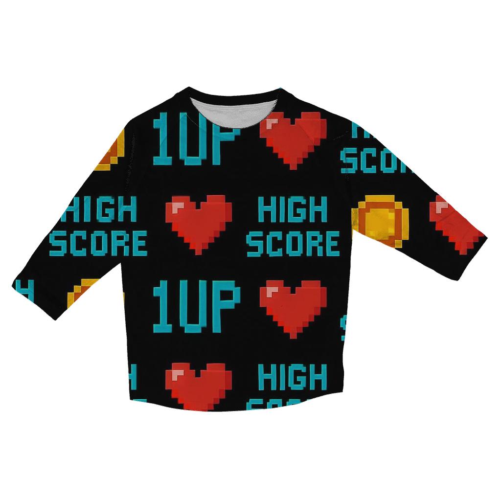 Pixel Heart High Score Pattern designer 3/4 sleeve blouses