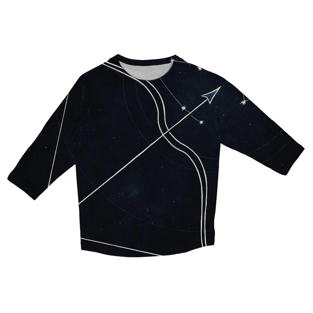 Sagittarius Archer Galactic Coordinate Map trendy 3/4 sleeve tops
