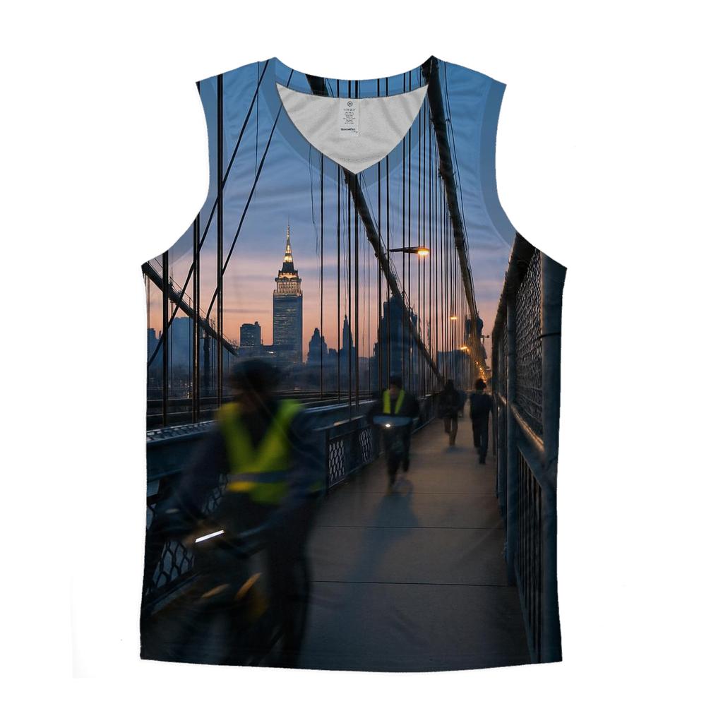 Dawn Commute Over The Manhattan Bridge trendy fitted tank tops