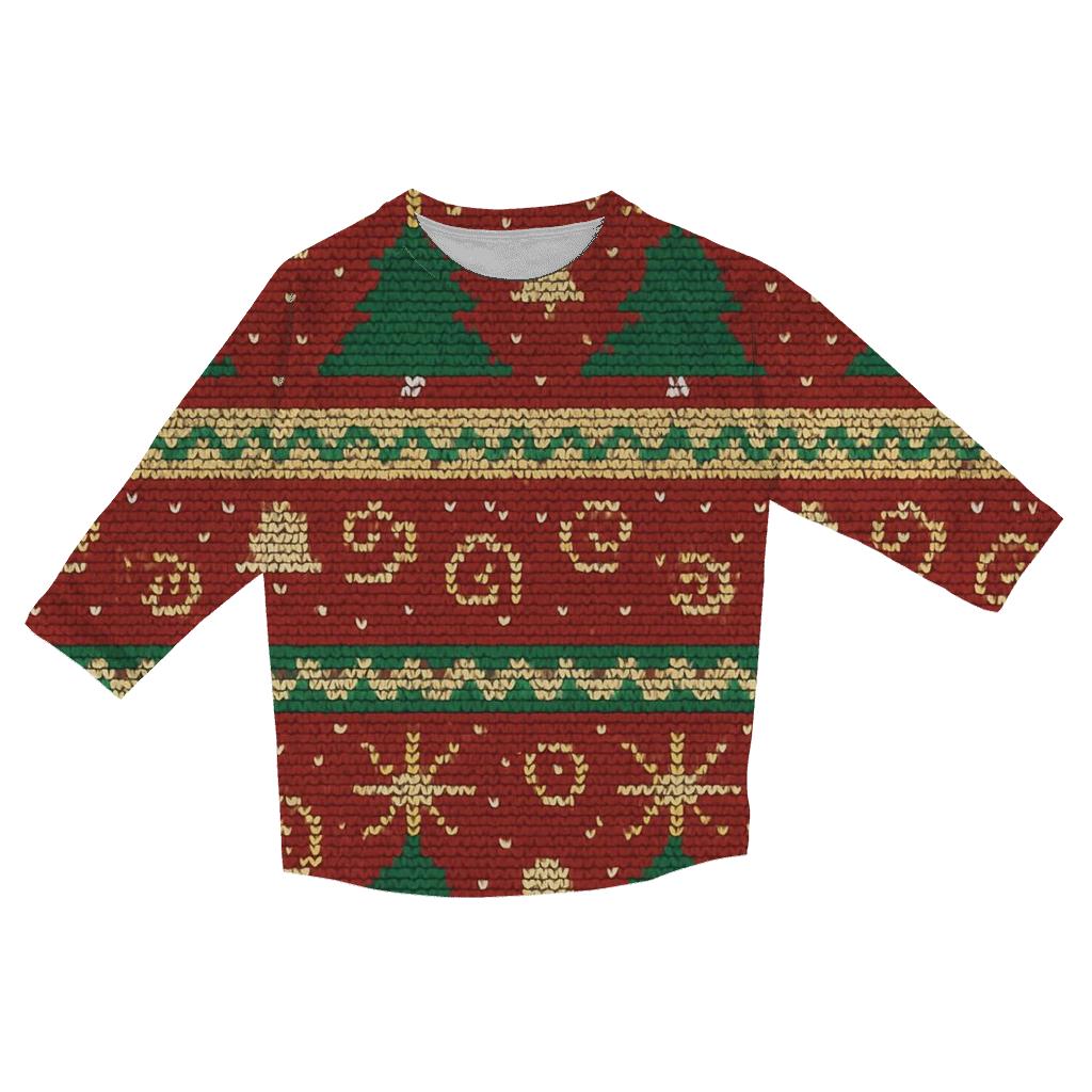 Christmas Tree Fireworks Band Design cotton quarter sleeve shirts
