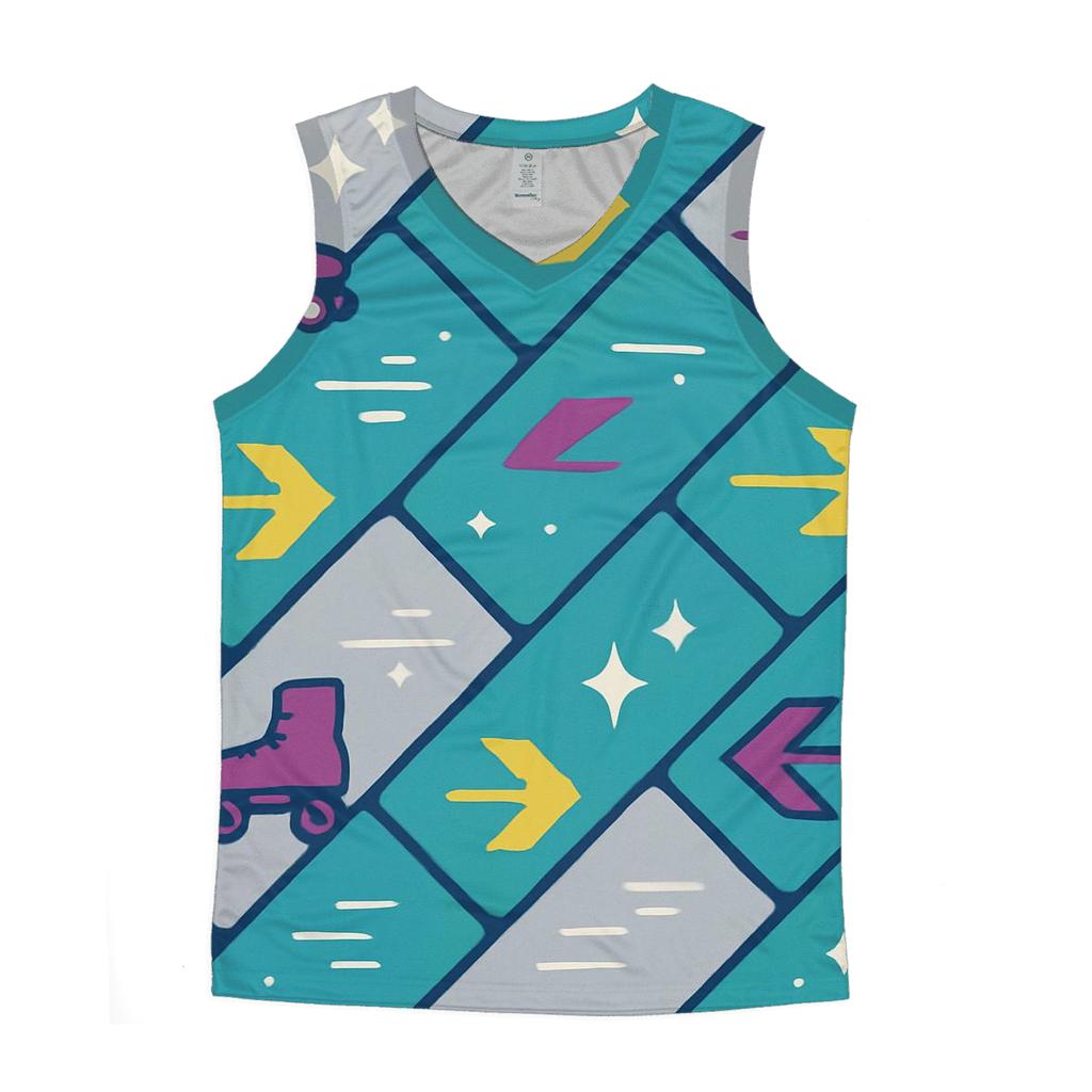 Vector Roller Rink Floor Tiles graphic print tank tops