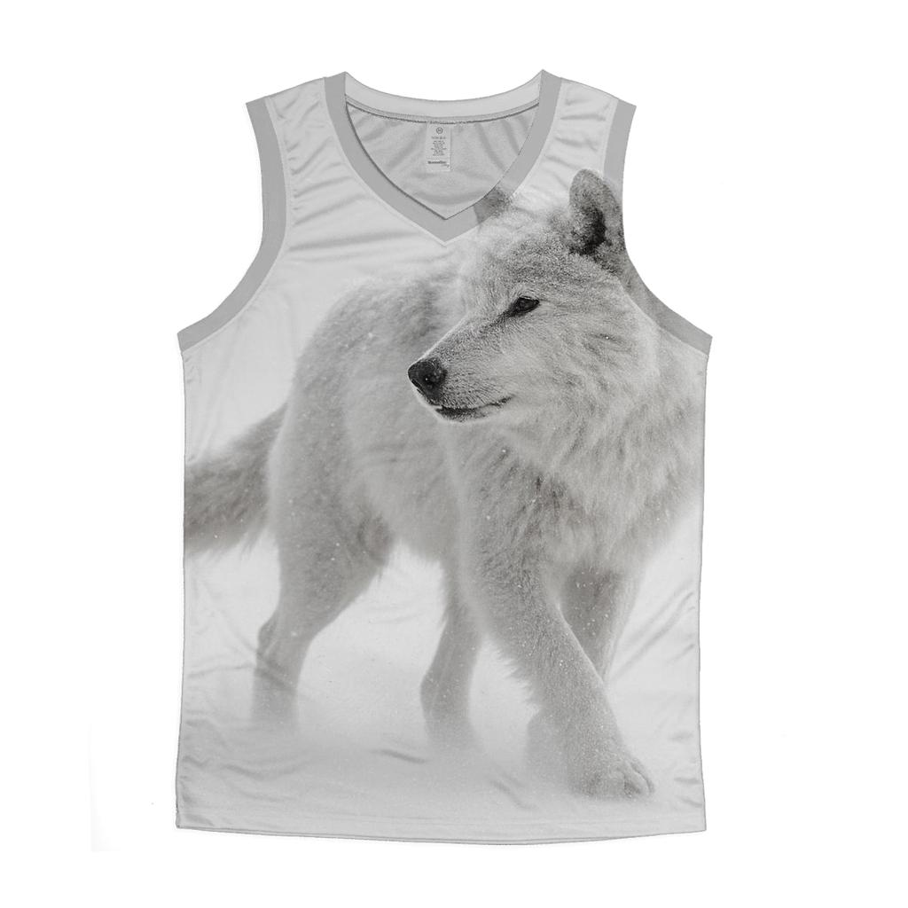 Arctic Wolf In A Whiteout Navigation Pause personalized athletic tanks