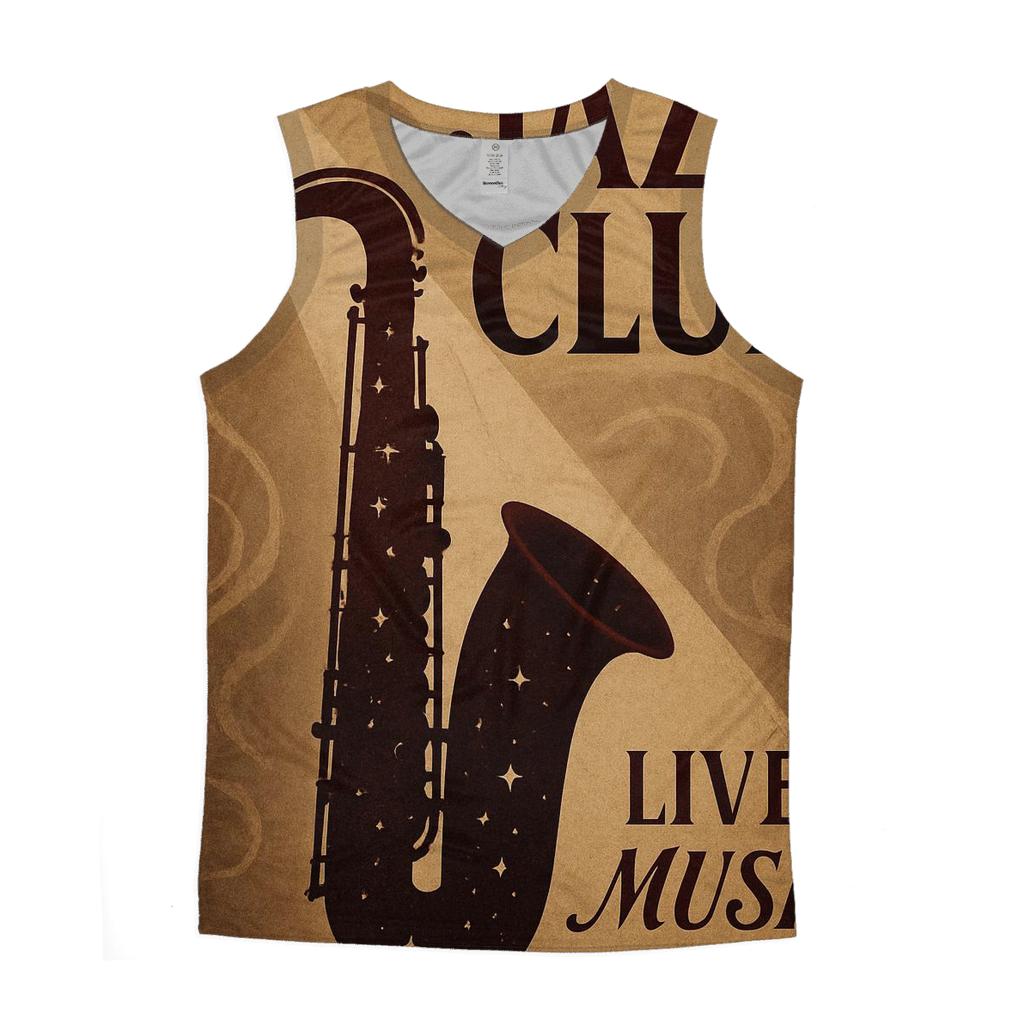 Vintage Jazz Club Night Poster With Starry Spotlight personalized athletic tanks
