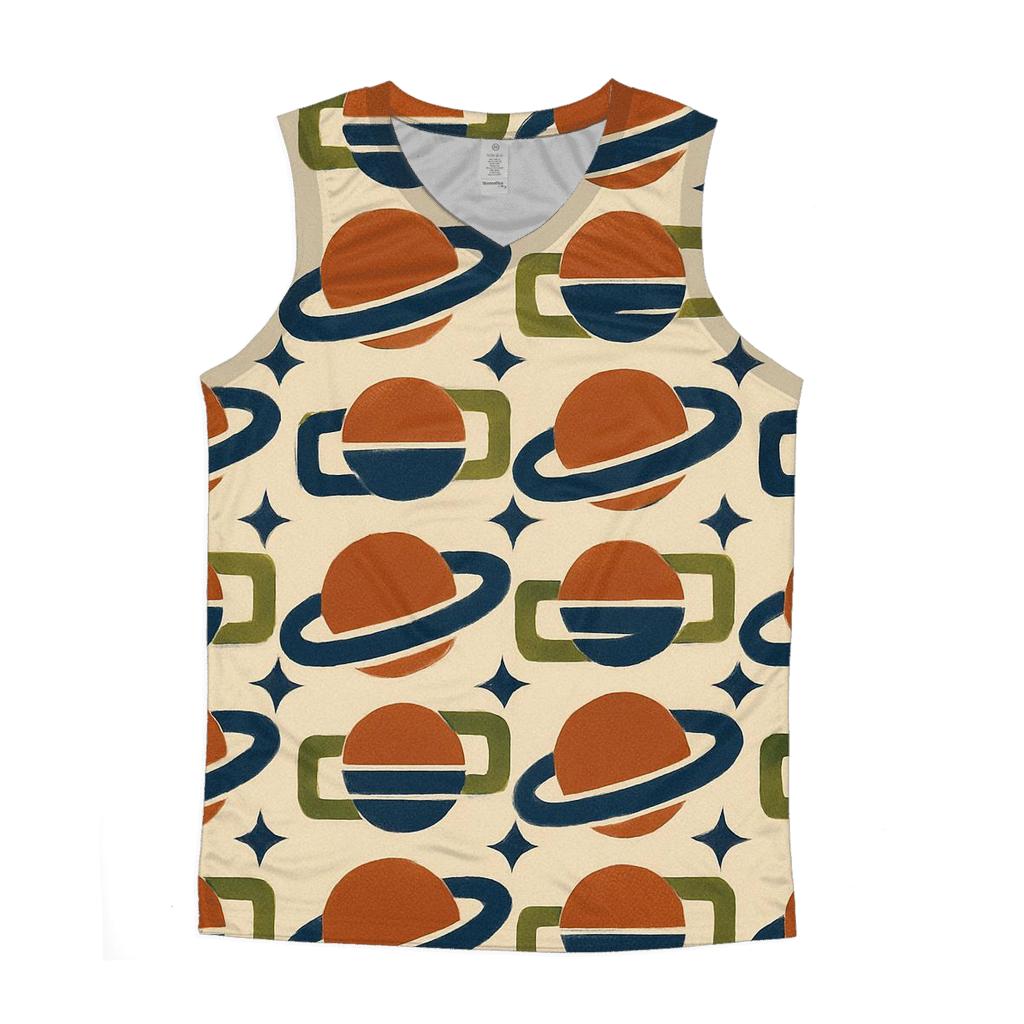 Mod Geometric Saturn Tiles sports performance tank tops
