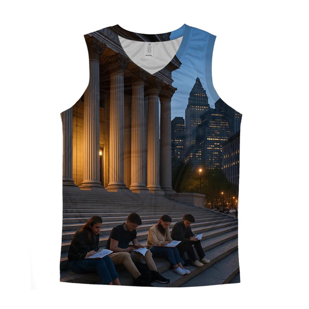 Civic Nightscape From Foley Square With Courthouse Columns cotton sleeveless tops