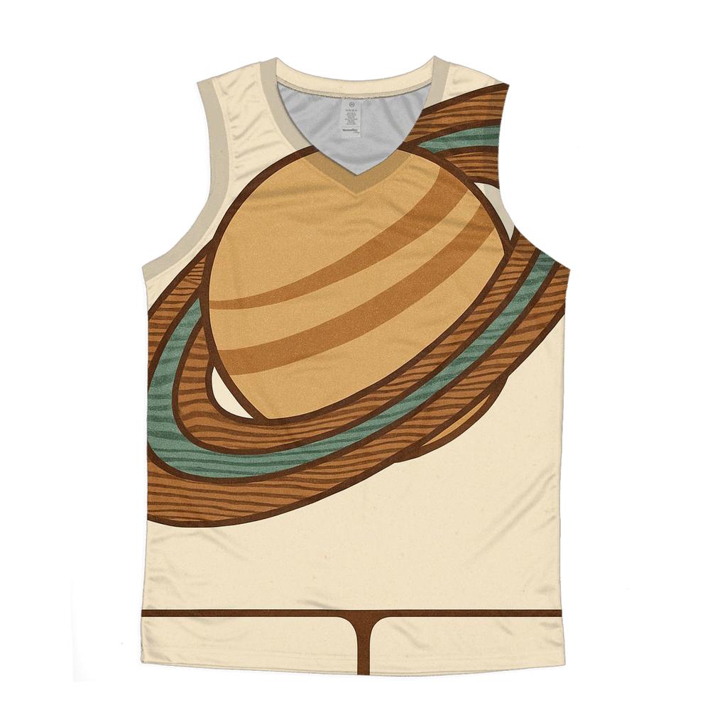Woodgrain Planet Rings Poster designer workout tanks