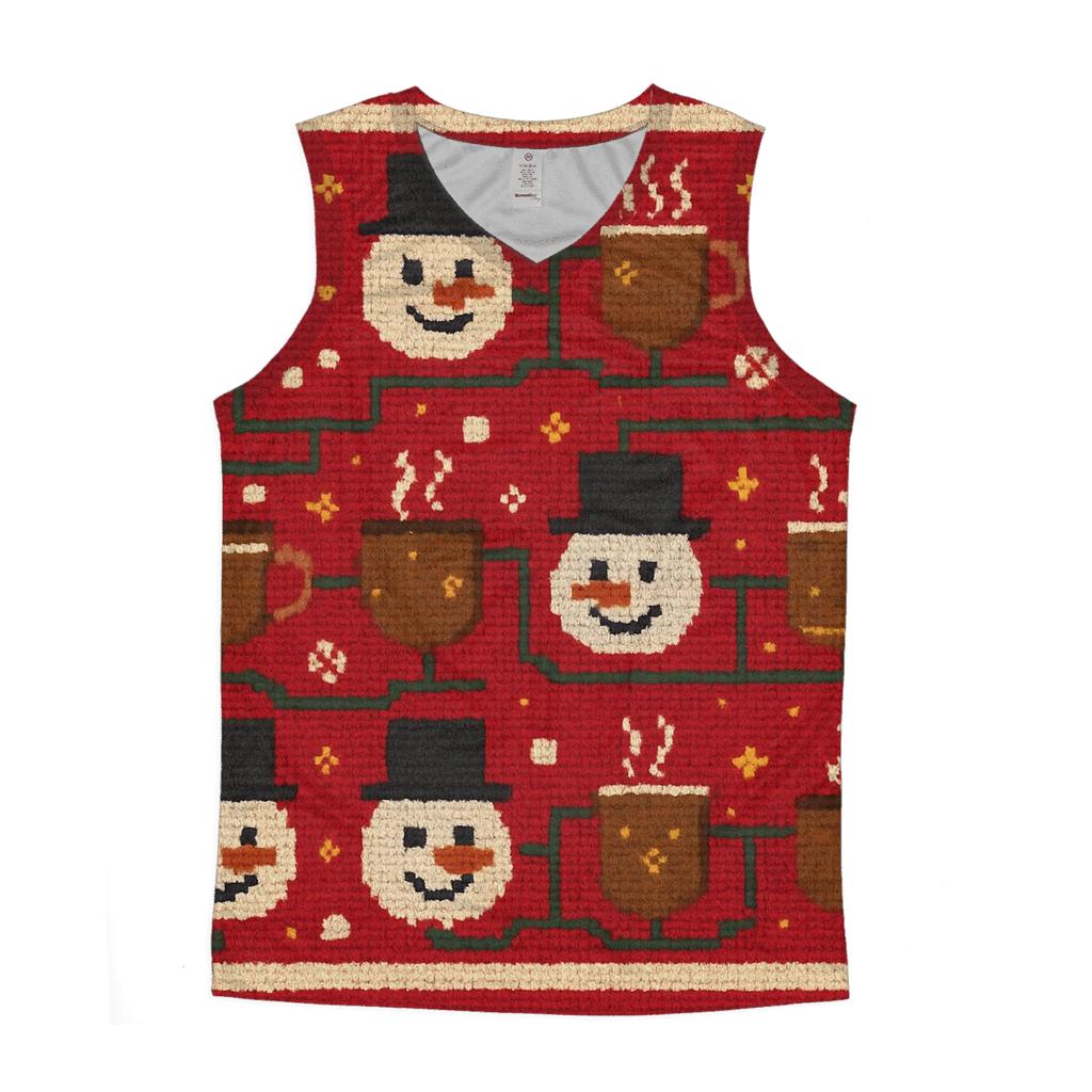 Snowman Hot Cocoa Circuit Design cotton sleeveless tops