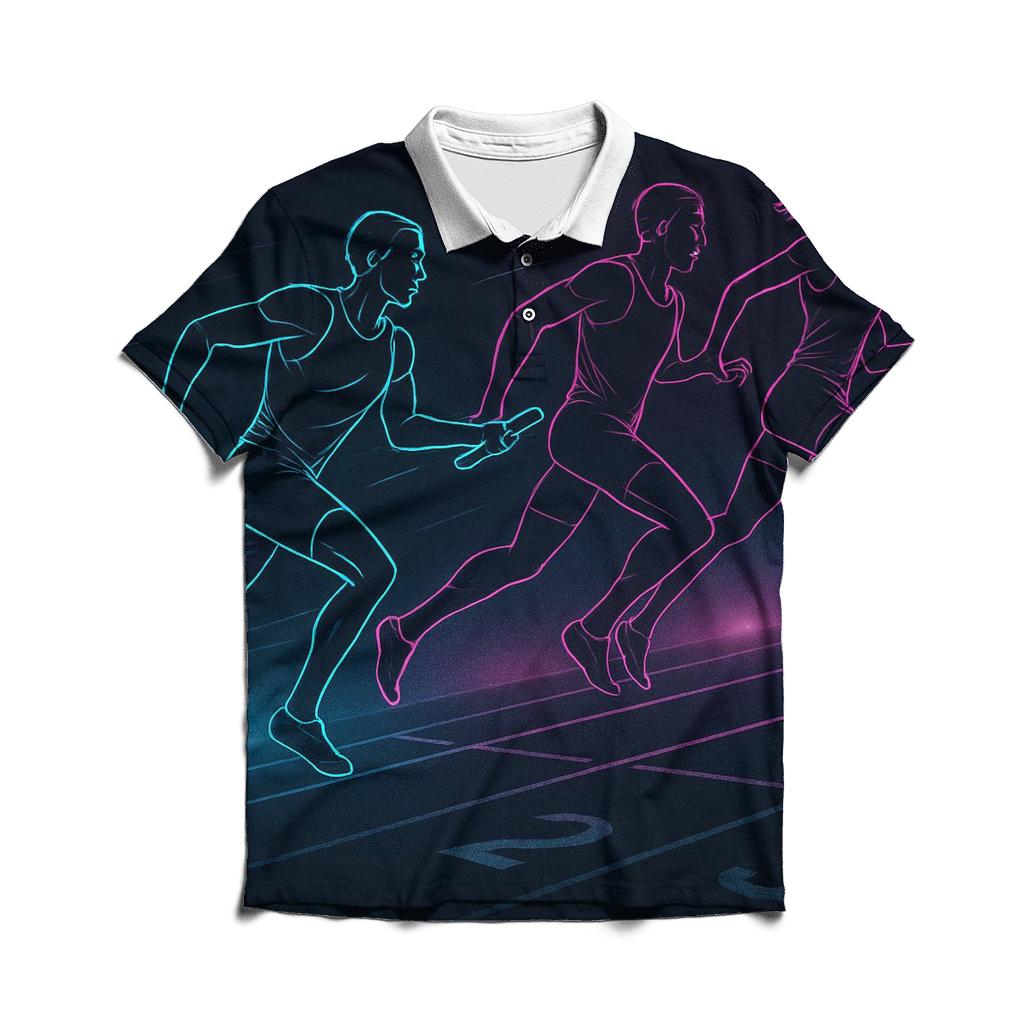 Neon Sprint Relay Exchange embroidered polo tops