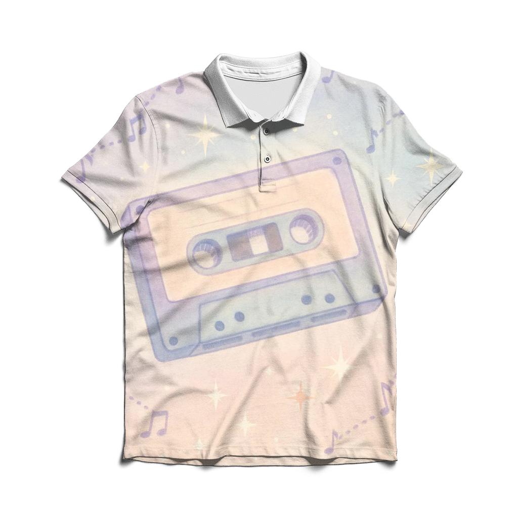 Pastel Cassette Constellation branded logo polo shirts