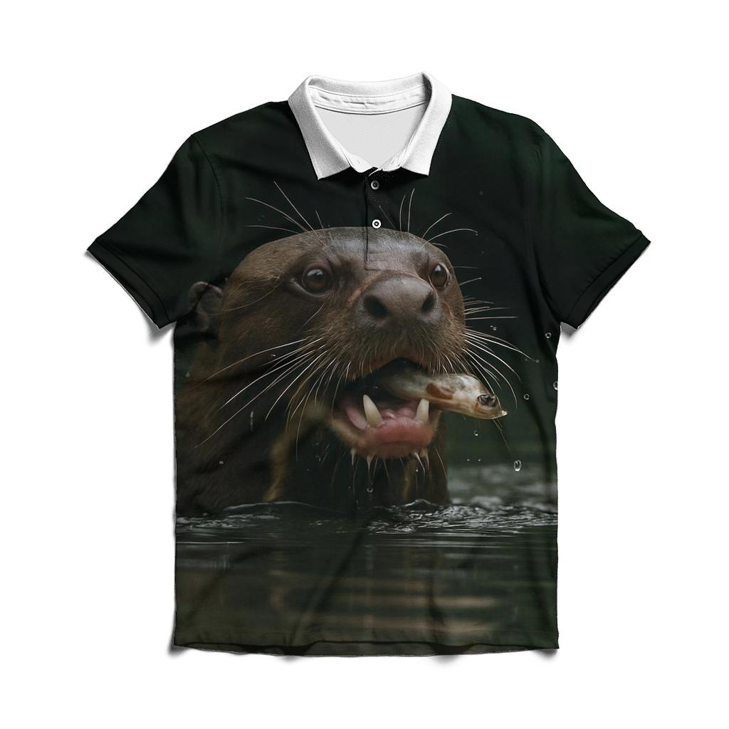 Riverglass Hunter Giant Otter premium cotton polo shirts