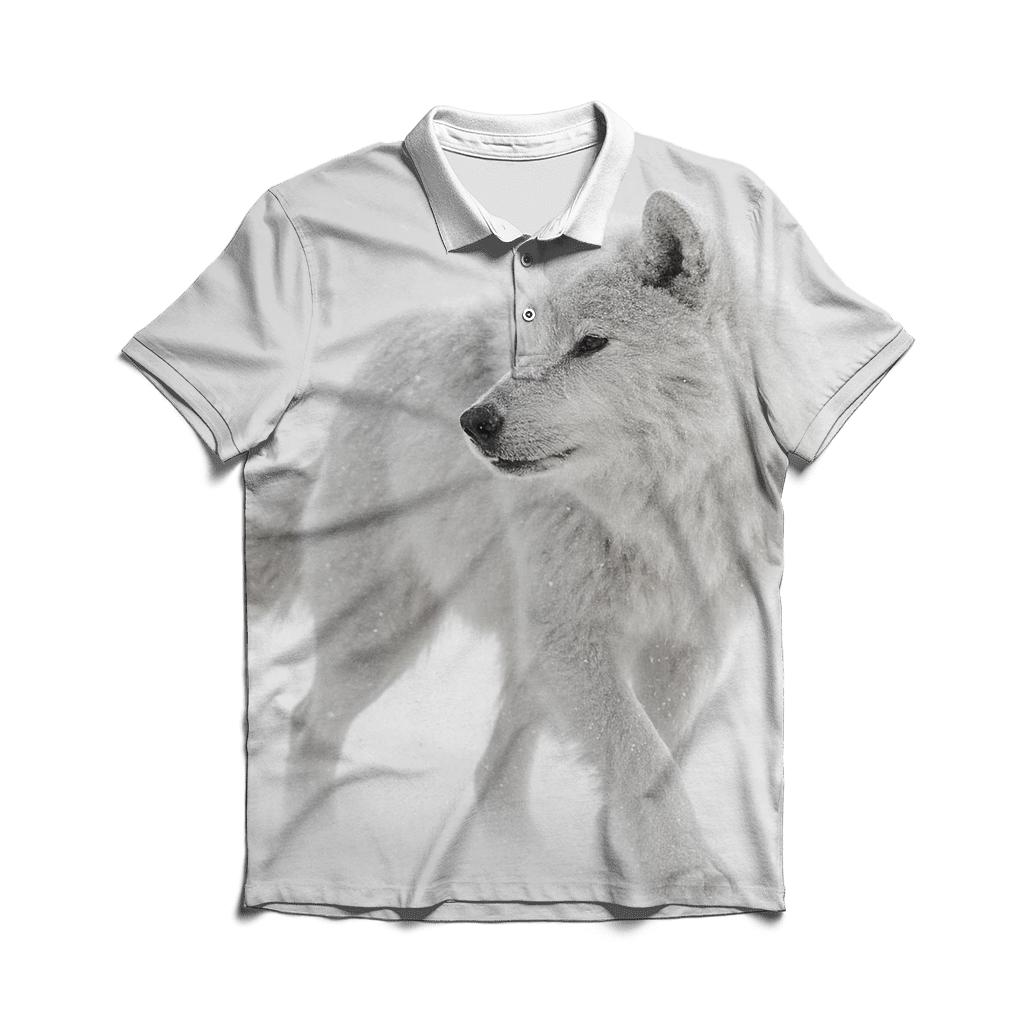 Arctic Wolf In A Whiteout Navigation Pause classic pique polos