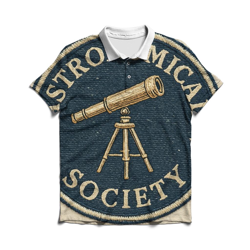 Antique Observatory Badge Patch Design branded logo polo shirts