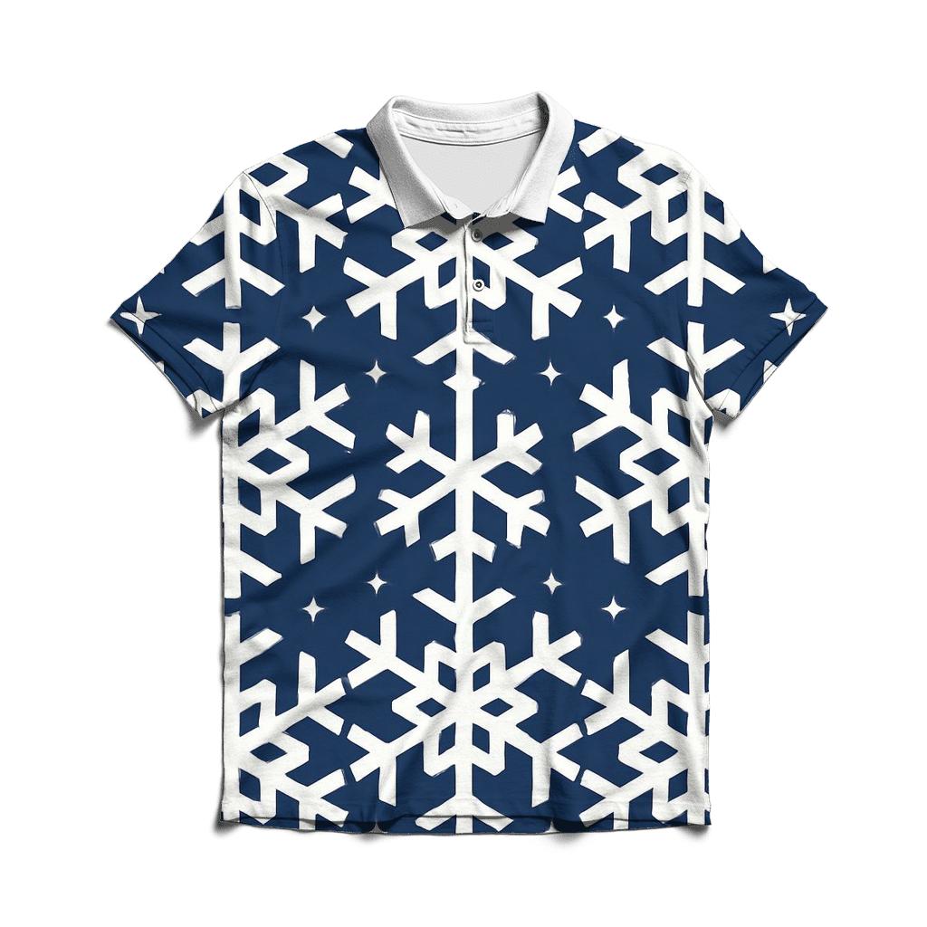 Snowflake Lattice Night Pattern casual sports polo shirts