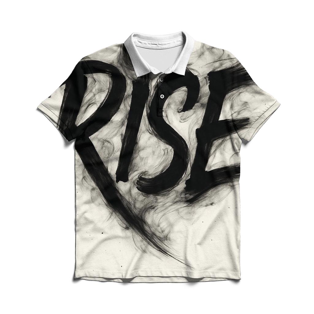 Monochrome Ink Storm Typography stylish collar polo tees