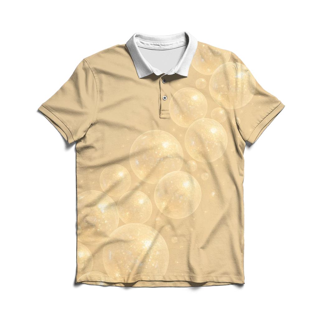 Champagne Bubble Cascade branded logo polo shirts
