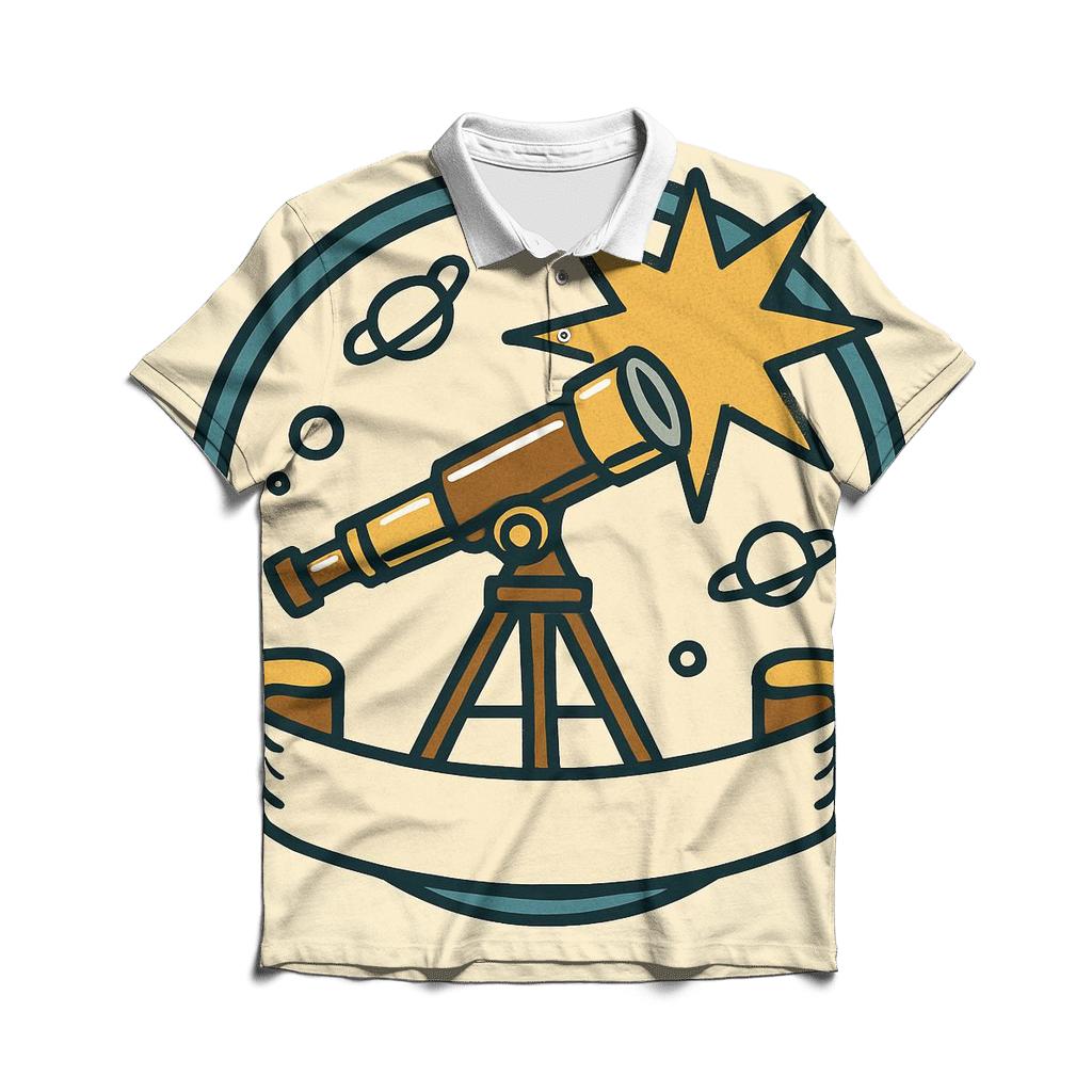 Groovy Telescope Starburst Badge embroidered polo tops