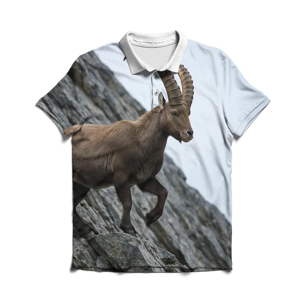 High Scree Passage Alpine Ibex premium cotton polo shirts