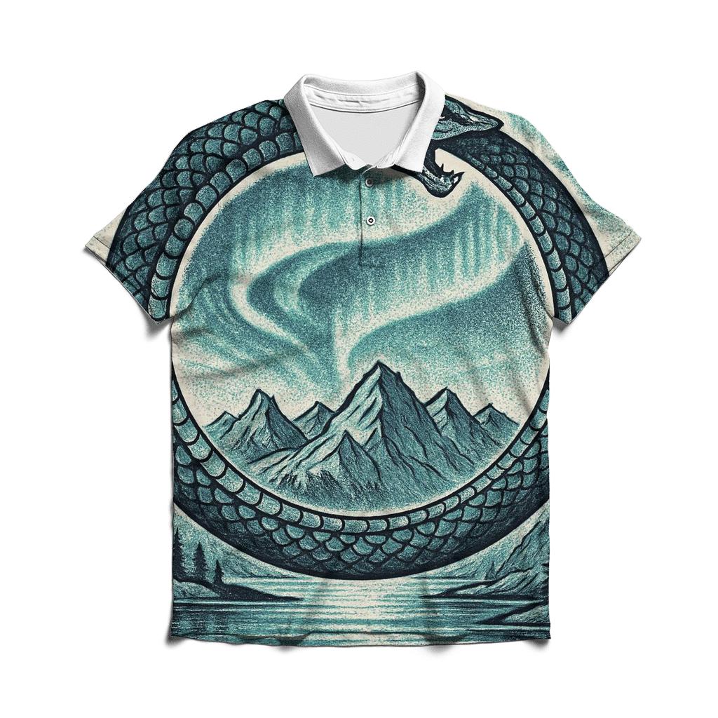 Aurora Fjord Ouroboros casual sports polo shirts