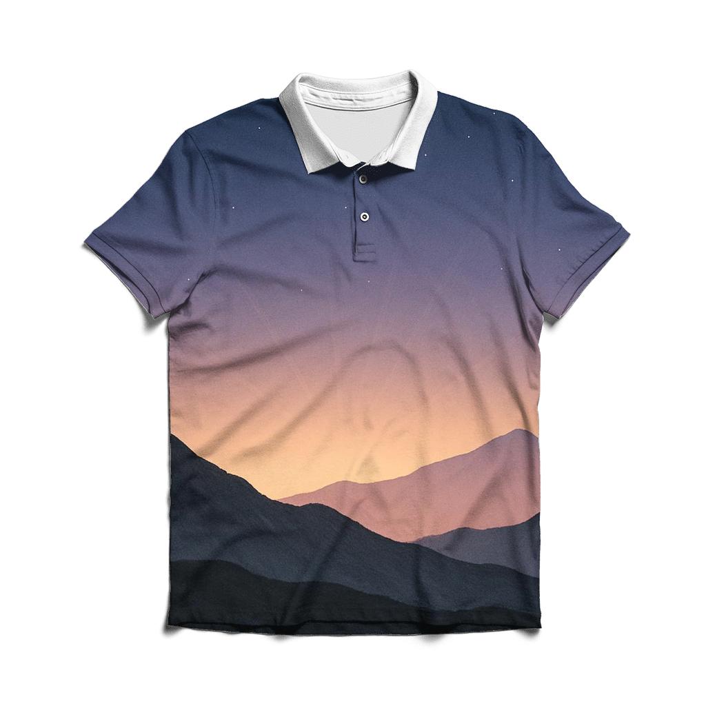 Mountain Dawn Silence branded logo polo shirts