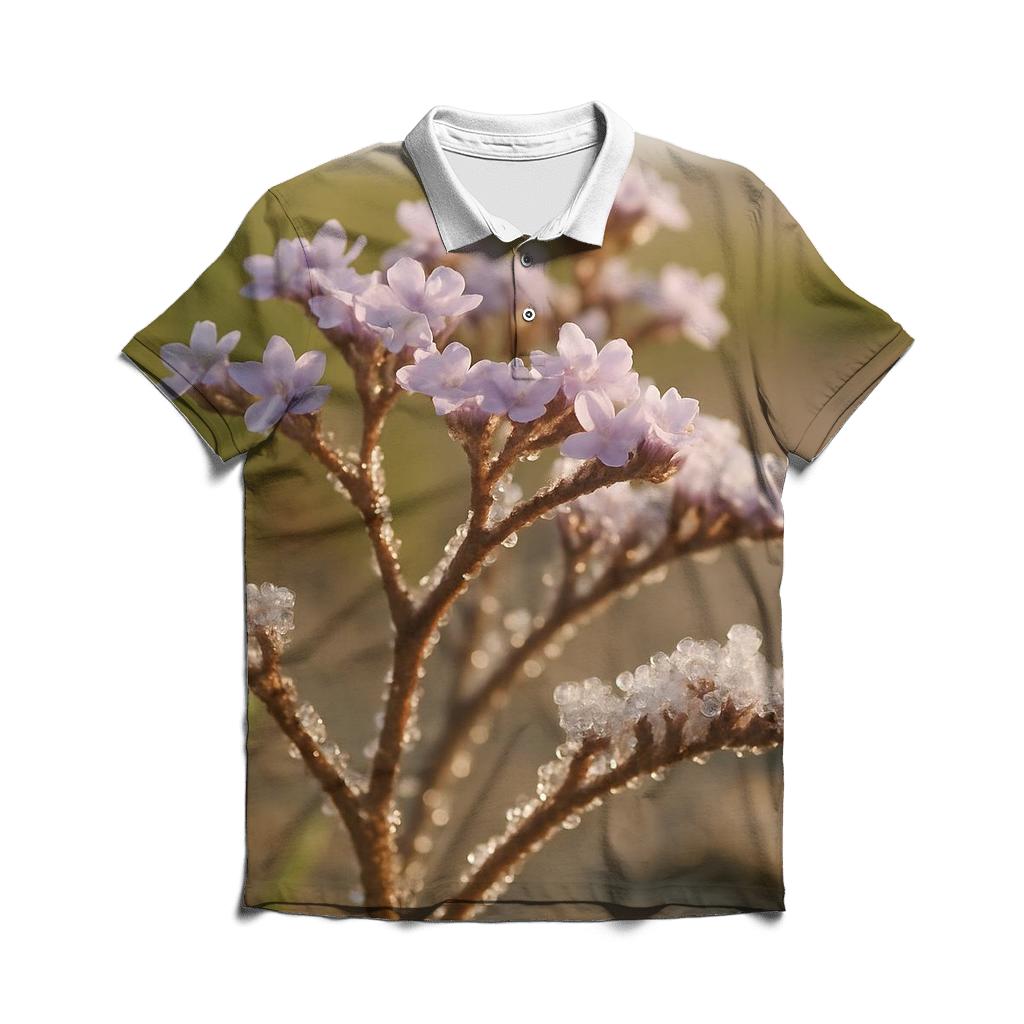 Tidal Marsh Sea Lavender With Salt Crystals After Evaporation custom polo shirts