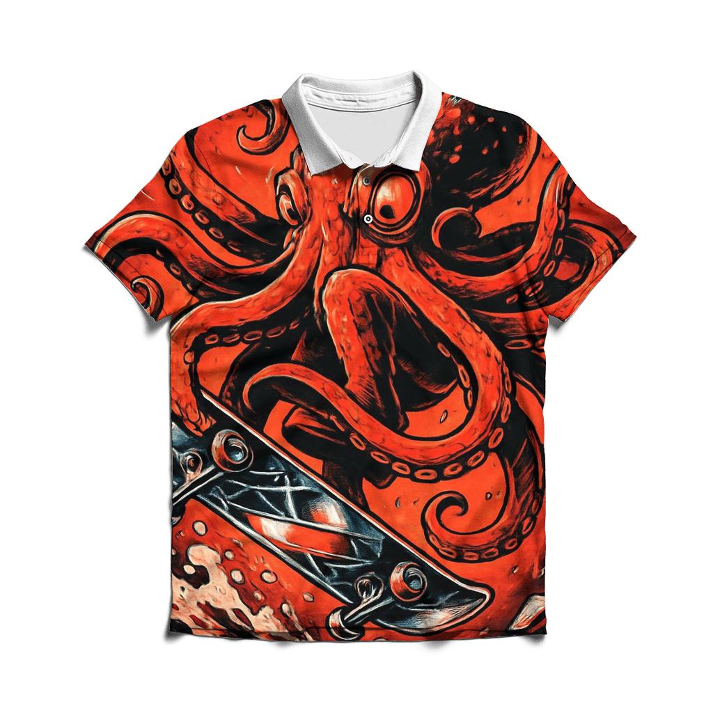 Mirrored Skate Kraken custom polo shirts