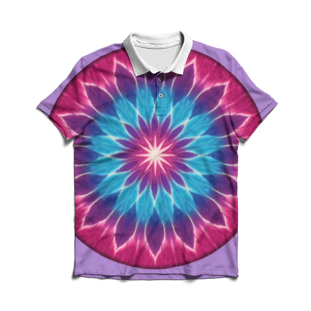 Mandala Sunburst Pulsar Crown premium cotton polo shirts