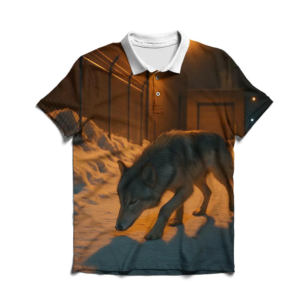 Urban Edge Wolf In A Subzero Alleyway Drift classic pique polos